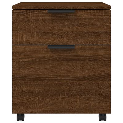 vidaXL Mobile File Cabinet with Wheels Brown Oak 45x38x54 cm Engineered Wood