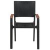 vidaXL 7 Piece Garden Dining Set Black
