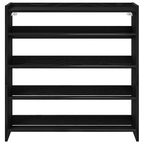 vidaXL Shoe Rack Black 80x25x81 cm Engineered Wood