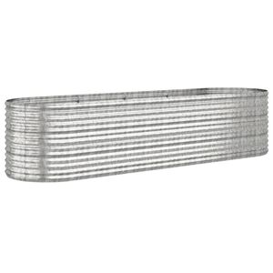 vidaXL Garden Raised Bed Galvanised Steel 296x80x68 cm Silver