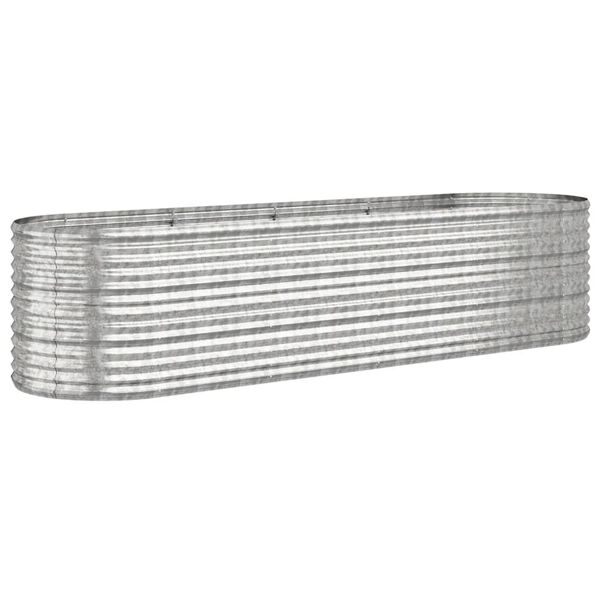 vidaXL Garden Raised Bed Galvanised Steel 296x80x68 cm Silver