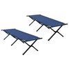vidaXL Folding Camping Bed 2 pcs Blue 193 x 69 x 45 cm Oxford fabric