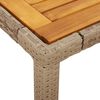 vidaXL Garden Table Beige 150x90x75 cm Poly Rattan Acacia Wood