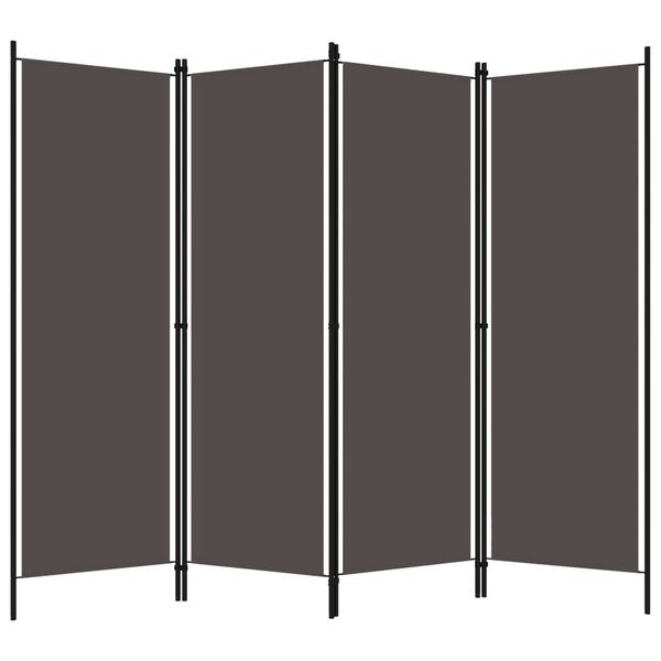 vidaXL 4-Panel Room Divider Anthracite 200x180 cm