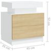 vidaXL Bedside Cabinet White and Sonoma Oak 45x35x52 cm Engineered Wood