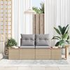 vidaXL Garden Sofa Beige 184 x 62 x 85cm Poly Rattan