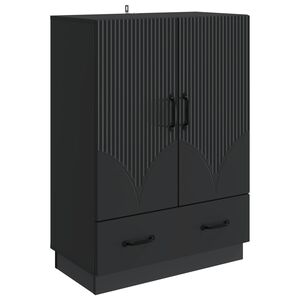 vidaXL Sideboard with Drawer Black 66 x 34.5 x 92 cm Engineered Wood