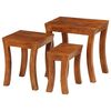 vidaXL Nesting Table Set 3 Pieces Solid Acacia Wood 50x35x50 cm Brown