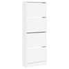 vidaXL Shoe Cabinet White 60x21x163.5 cm Engineered Wood