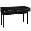 vidaXL Console Table Black 114x40x75 cm Solid Wood Pine