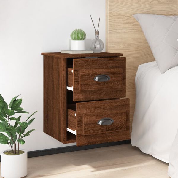 vidaXL Wall-mounted Bedside Cabinets 2 pcs Brown Oak 41.5x36x53cm
