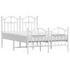 vidaXL Metal Bed Frame without Mattress with Footboard White 120x200cm