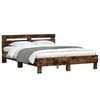 vidaXL Bed Frame without Mattress Smoked Oak 140x200 cm