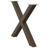 vidaXL Dining Table Legs X-Shaped 2 pcs Natural Steel 90x(72-73) cm Steel