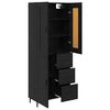 vidaXL Highboard with Drawer 2 pcs Black Oak Engineered Wood