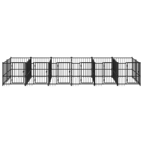 vidaXL Outdoor Dog Kennel Steel 11.26 m²