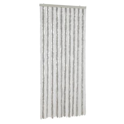 vidaXL Fly Curtain Light Grey and White 100x230 cm Chenille