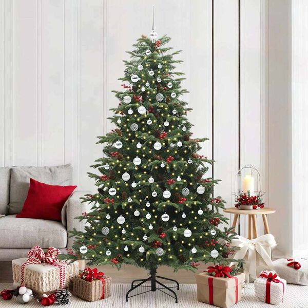 vidaXL Artificial Christmas Tree with 300 LEDs with Stand Green 210 cm