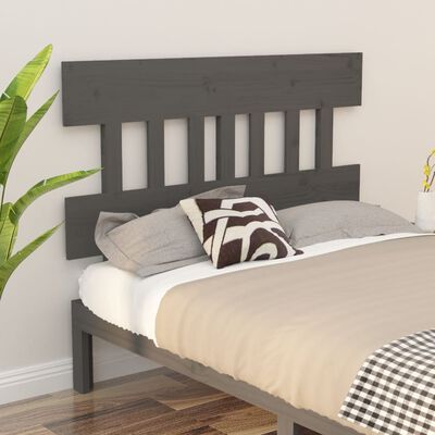 vidaXL Bed Headboard Grey 153.5x3x81 cm Solid Wood Pine