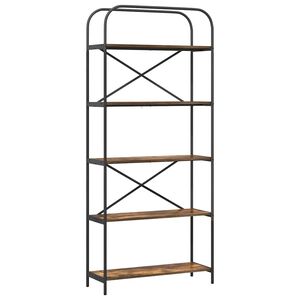 vidaXL Bookshelf 5-Tier 80 x 30 x 183 cm Engineered wood Smoked Oak