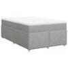 vidaXL Box Spring Bed with Mattress Light Grey 120x200 cm Fabric