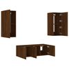 vidaXL 4 Piece TV Wall Units with LED Brown Oak Engineered Wood