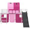 vidaXL Kids'Loft Bed Frame White and Pink 100 x 200 cm Metal