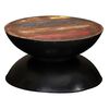 vidaXL Coffee Table Solid Reclaimed Wood Black Base 60x60x33 cm