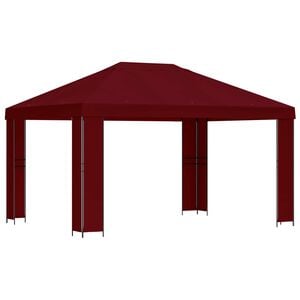 vidaXL Gazebo 4 x 3 m Burgundy Polyester and Steel 190 gsm