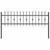 vidaXL Spike Fence Black 200 x 110 cm Powder-Coated Steel