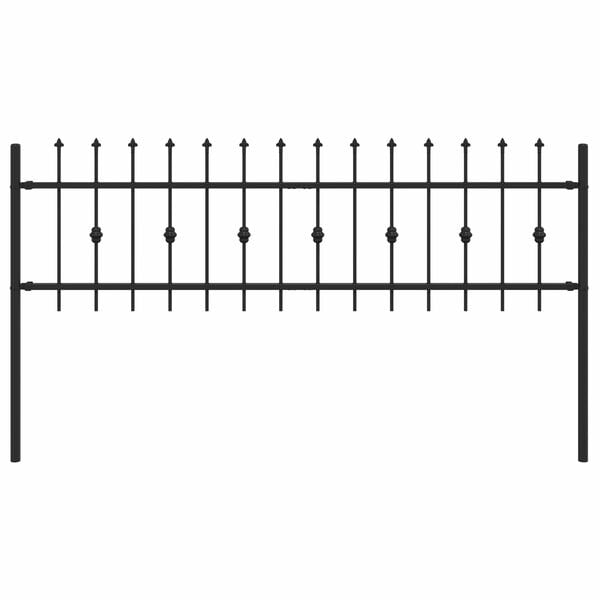 vidaXL Spike Fence Black 200 x 110 cm Powder-Coated Steel