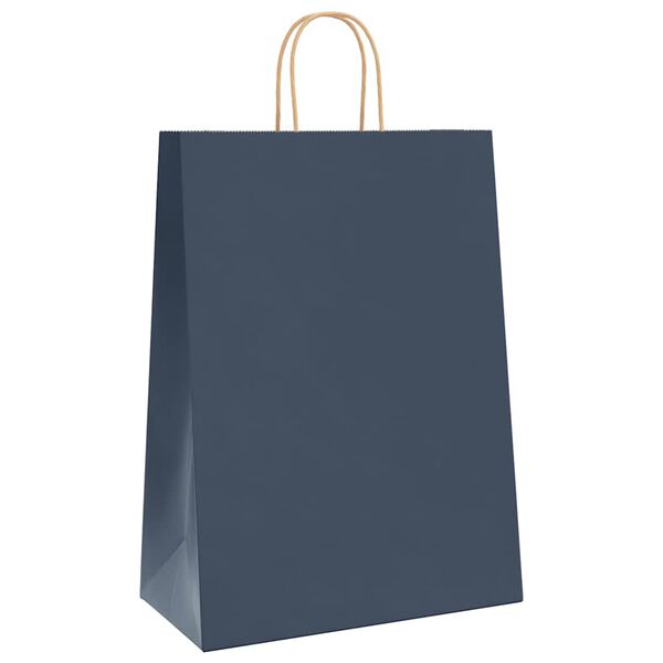 vidaXL Paper Bags 250 pcs with Handles Blue 32x17x44 cm
