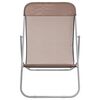 vidaXL Folding Beach Chairs 2 pcs Brown Textilene&Powder-coated Steel