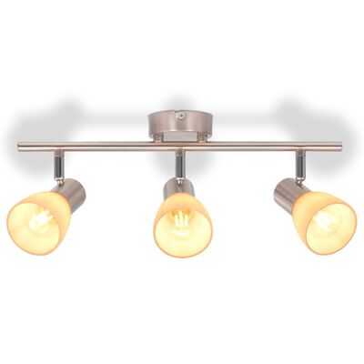 vidaXL Ceiling Lamp with 3 Spotlights E14 Silver
