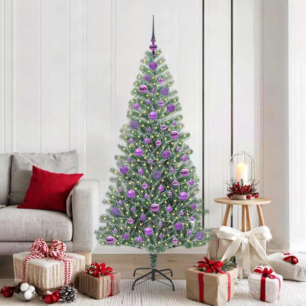 vidaXL Artificial Christmas Tree Snow Flocked with LED Light 180 cm
