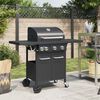 vidaXL Gas BBQ Grill with 4 Burners Black Powder-coated Steel