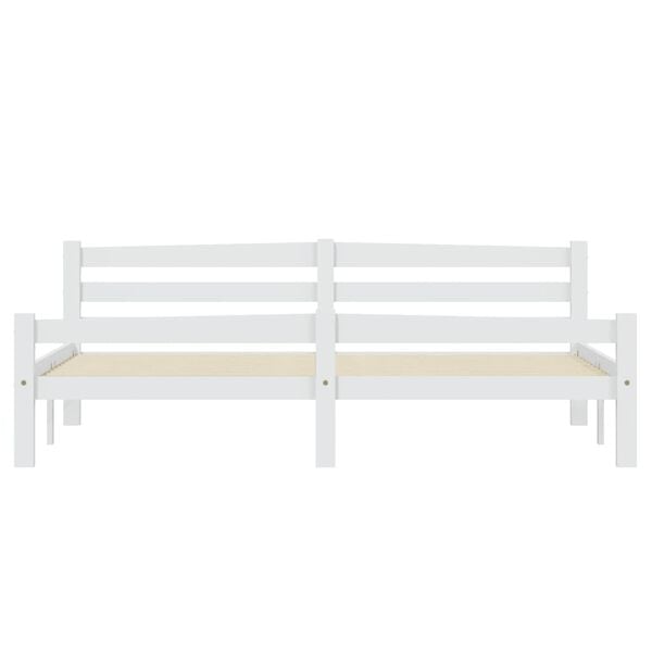 vidaXL Bed Frame without Mattress White Solid Pinewood 180x200 cm Super King
