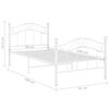 vidaXL Bed Frame without Mattress White Metal 90x200 cm