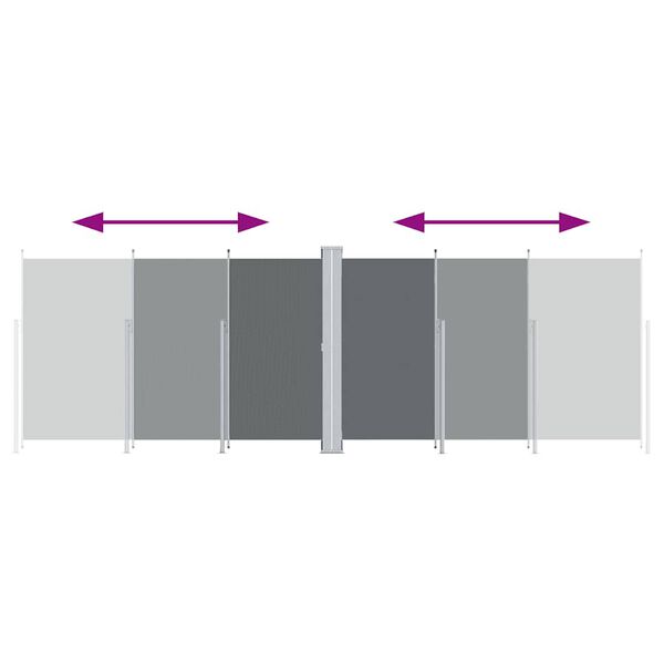 vidaXL Retractable Side Awning Anthracite 200x600 cm