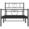 vidaXL Metal Bed Frame without Mattress with Footboard Black 75x190cm