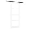 vidaXL Sliding Door White 93 x 232 cm Solid Pine Wood and Glass