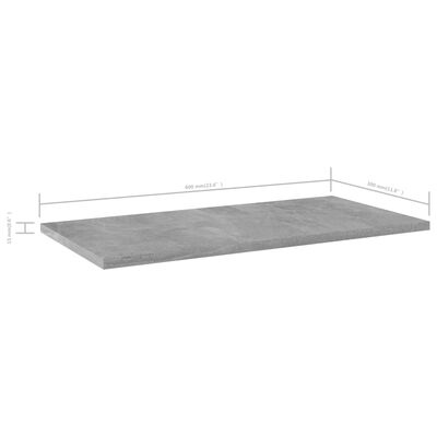 vidaXL Bookshelf Boards 4 pcs Concrete Grey 60x30x1.5 cm Engineered Wood