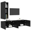 vidaXL TV Wall Unit Wall-mounted 5 pcs Black oak Engineered Wood