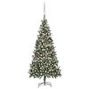 vidaXL Artificial Pre-lit Christmas Tree with Ball Set&Pine Cones 210 cm