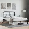 vidaXL Metal Bed Frame without Mattress with Headboard Black 120x200cm
