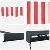vidaXL Retractable Awning Red and White 300 x 250 cm Fabric and Metal