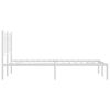 vidaXL Metal Bed Frame without Mattress with Headboard White 120x200cm
