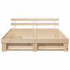 vidaXL Bed Frame with Headboard Brown 200 x 200 cm Solid Pine Wood