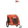 vidaXL Pet Bike Trailer Orange Oxford Fabric and Iron