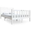 vidaXL Bed Frame without Mattress White Double Solid Wood